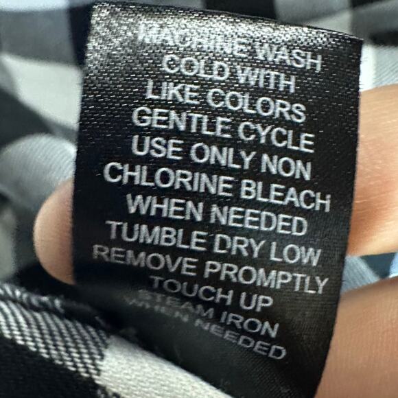 XXX Rude Mens Medium Buffalo Check Button Down Shirt Emo Scene Grunge Punk Retro - Picture 12 of 16